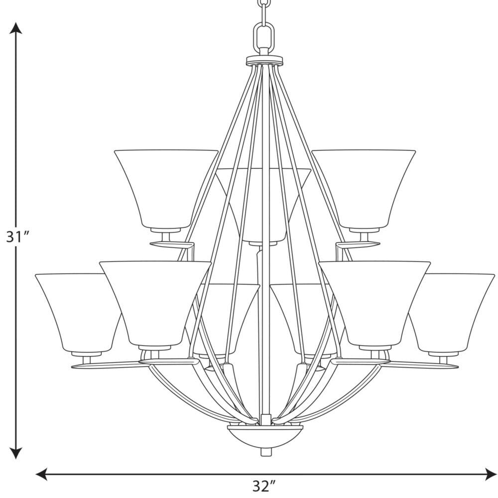 Progress Lighting Bravo 9-Light Antique Bronze Transitional Chandelier