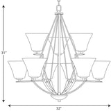 Progress Lighting Bravo 9-Light Antique Bronze Transitional Chandelier