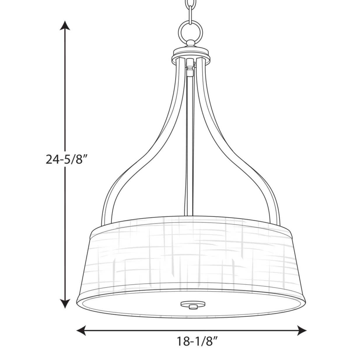 Progress Lighting Arden 3-Light Antique Bronze Transitional Drum Medium Hanging Pendant Light