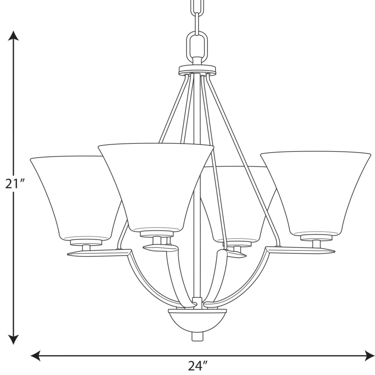 Progress Lighting Bravo 4-Light Brushed Nickel Transitional Chandelier