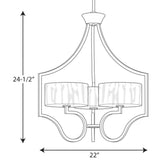 Progress Lighting Caress 3-Light Polished Nickel Modern/Contemporary Chandelier