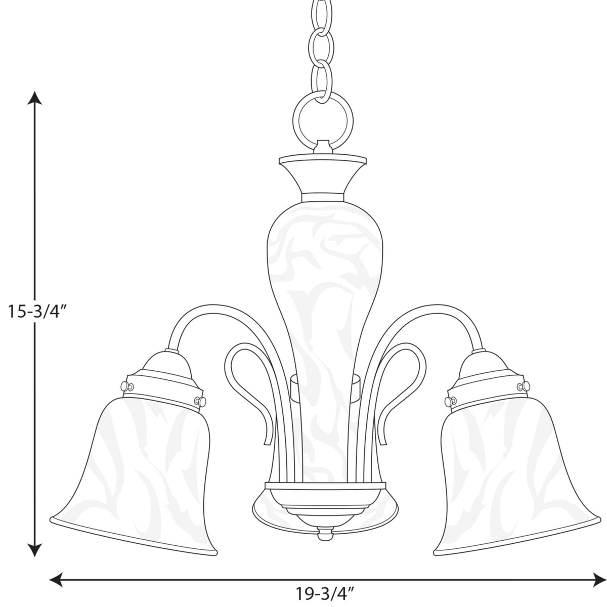 Progress Lighting Bedford 3-Light Brushed Nickel Transitional Chandelier