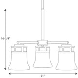 Progress Lighting Cascadia 3-Light Polished Chrome Transitional Chandelier