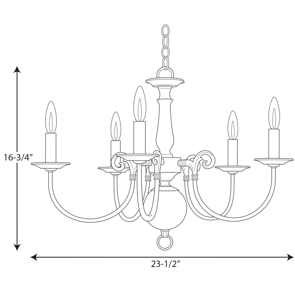 Progress Lighting Americana 5-Light Antique Bronze Traditional Chandelier