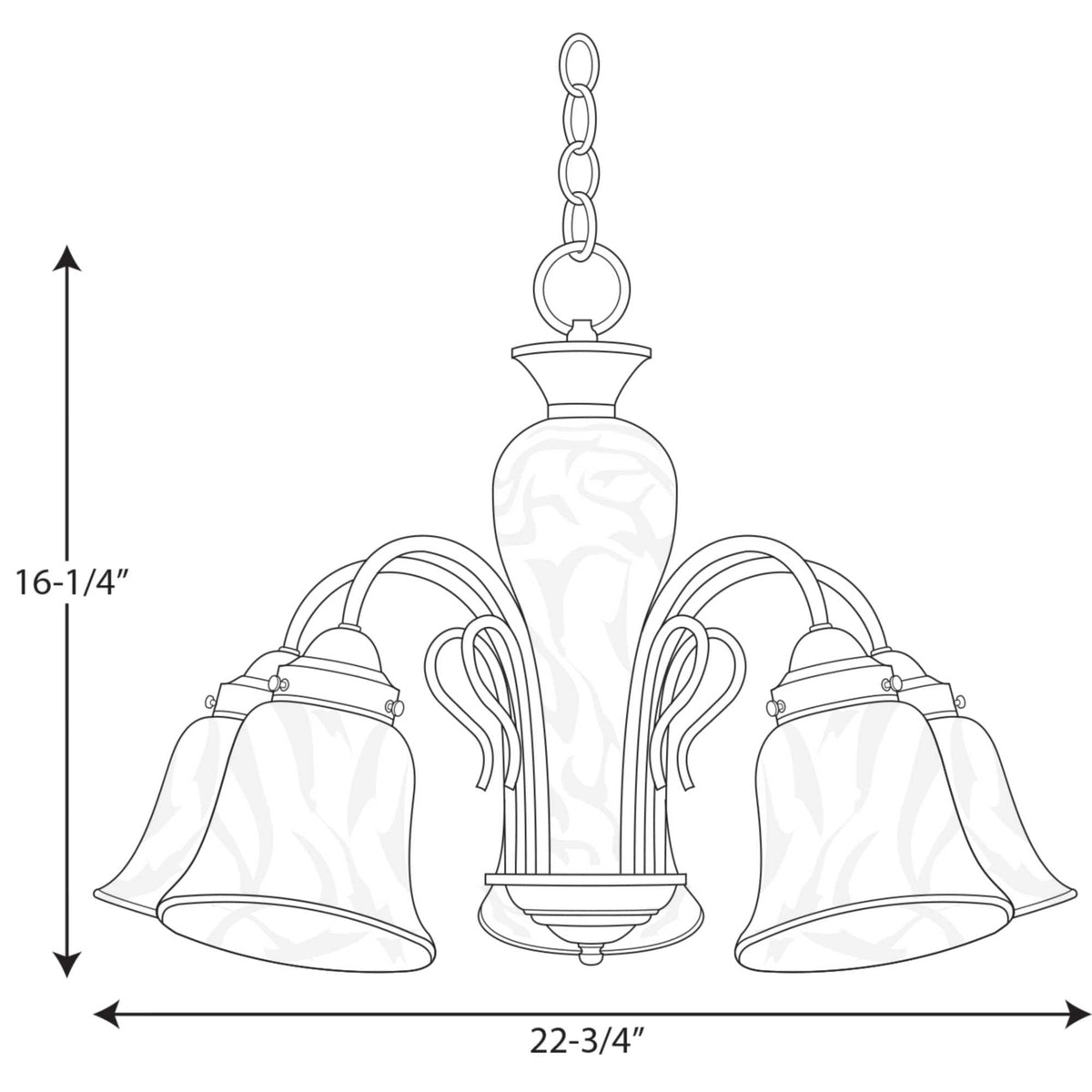 Progress Lighting Bedford 5-Light Brushed Nickel Transitional Chandelier