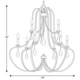 Progress Lighting Anjoux 9-Light Gray Transitional Chandelier