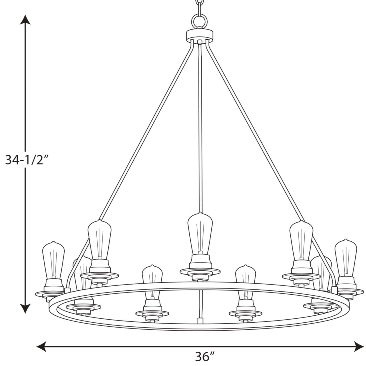 Progress Lighting Debut 9-Light Brushed Nickel Farmhouse Chandelier