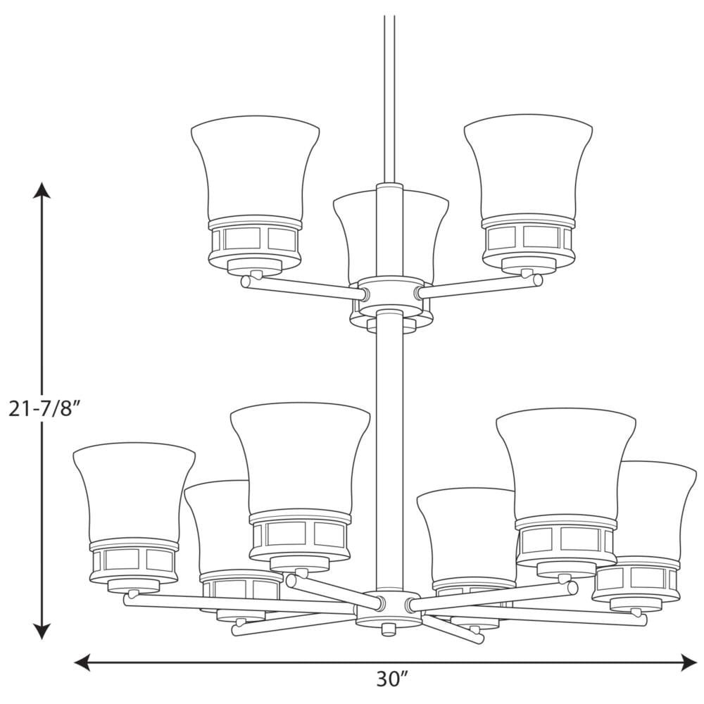 Progress Lighting Cascadia 9-Light Polished Chrome Coastal Chandelier