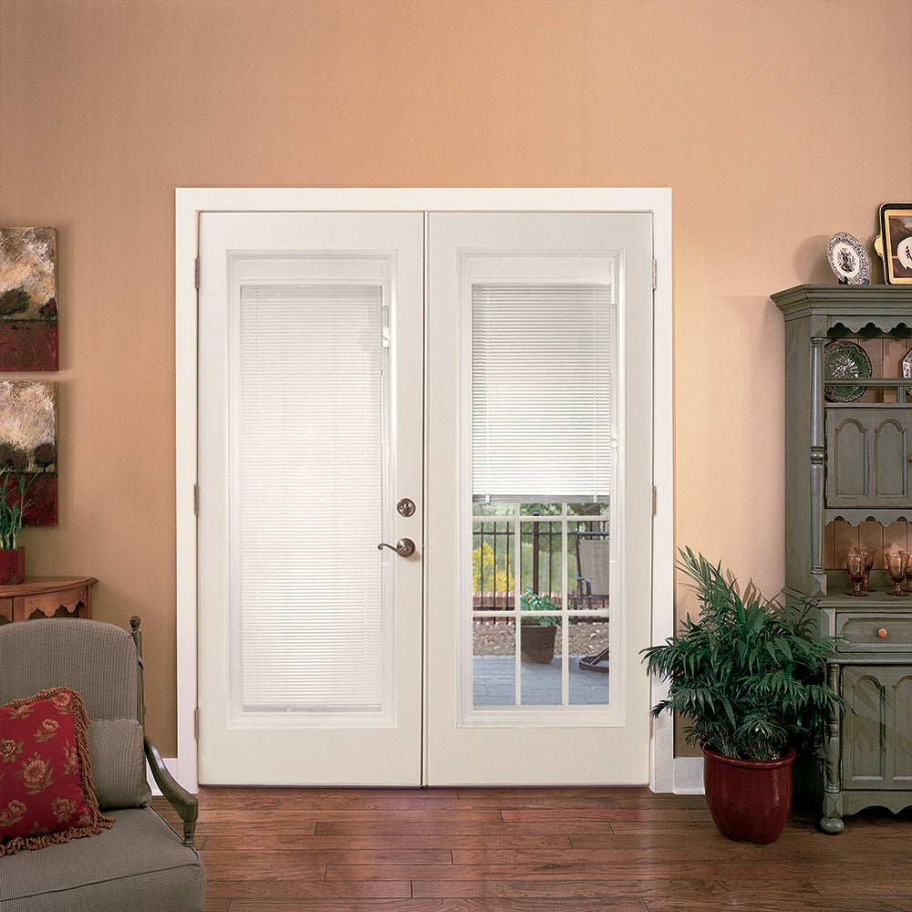 JELD-WEN 72-in x 80-in Steel French, Right-hand inswing – installed room view