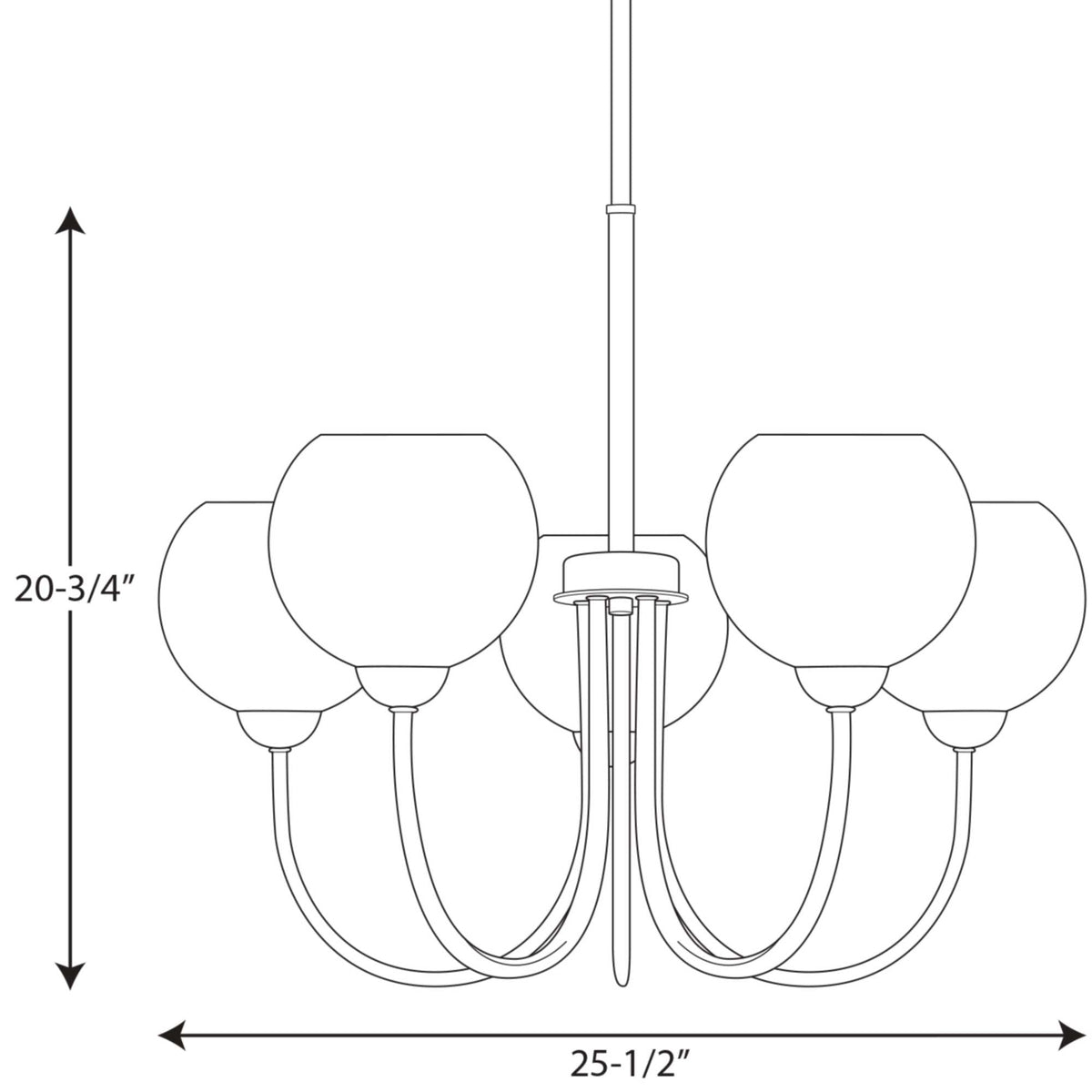 Progress Lighting Carisa 5-Light Brushed Nickel Modern/Contemporary Chandelier