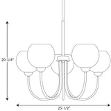 Progress Lighting Carisa 5-Light Brushed Nickel Modern/Contemporary Chandelier