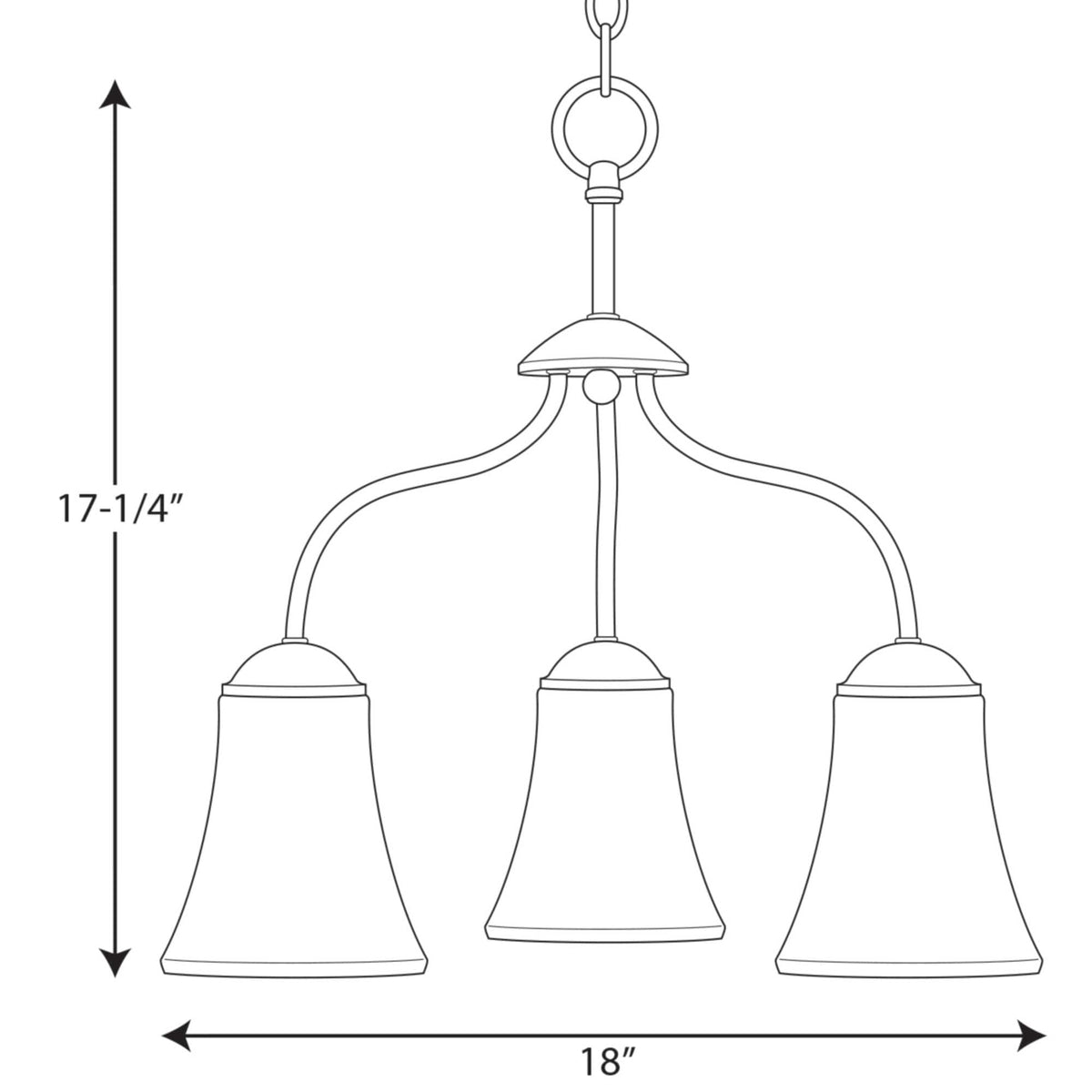 Progress Lighting Classic 3-Light Brushed Nickel Traditional Chandelier