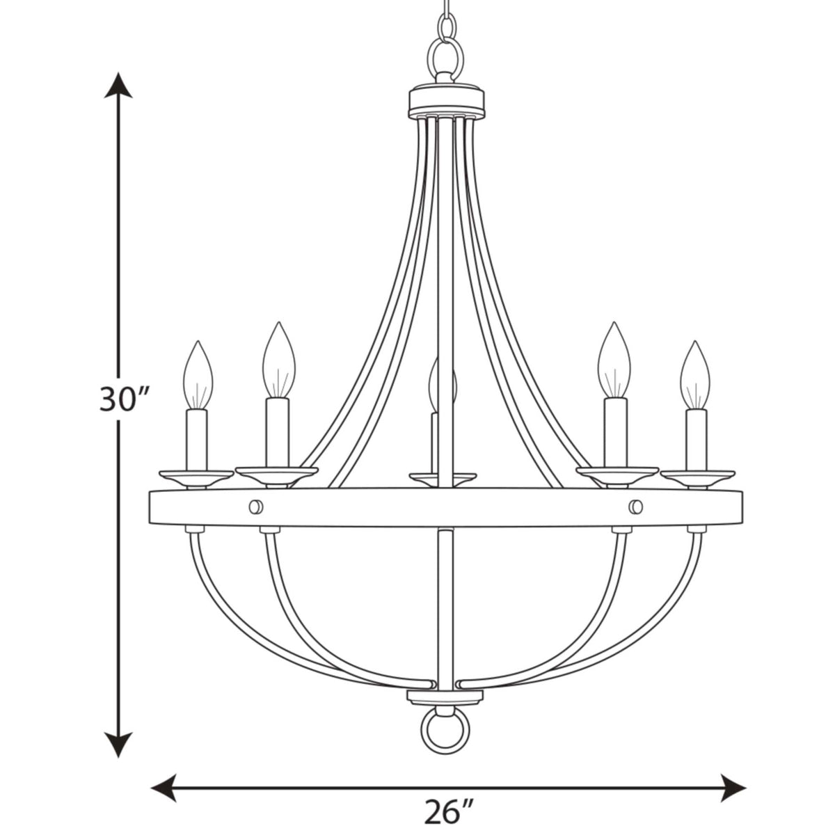 Progress Lighting Gulliver 5-Light Black Coastal Chandelier