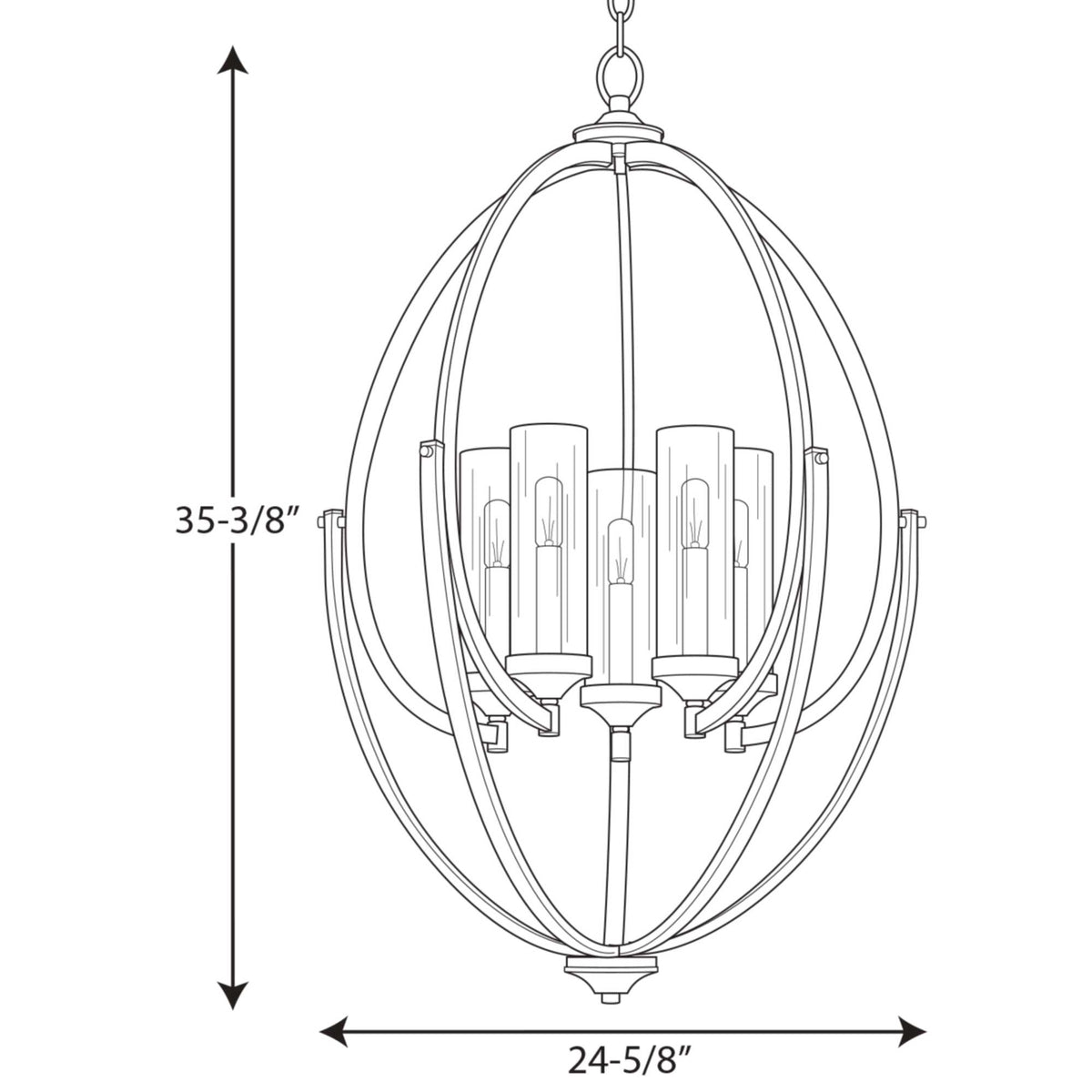 Progress Lighting Evoke 5-Light Antique Bronze Industrial Chandelier