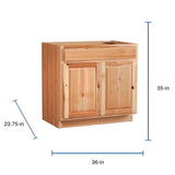 Diamond NOW Denver 36-in W x 35-in H x 23.75-in D Natural Rustic Hickory Sink Base Stock Cabinet