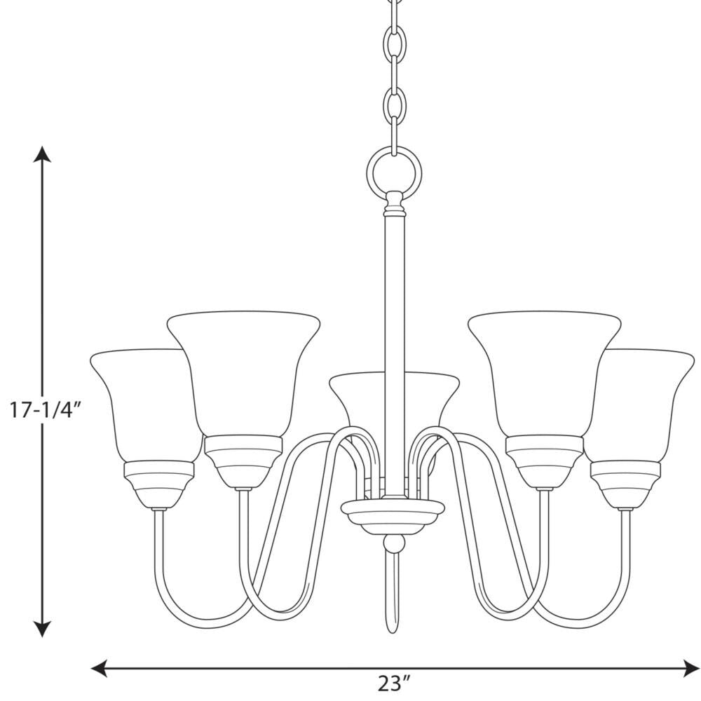 Progress Lighting Classic 5-Light Brushed Gray Traditional Chandelier