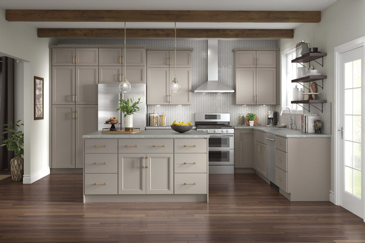 Diamond NOW Wintucket 21-in W x 35-in H x 23.75-in D Cloud Gray 1-Drawer Base Fully Assembled Cabinet (Recessed Panel Square Style)