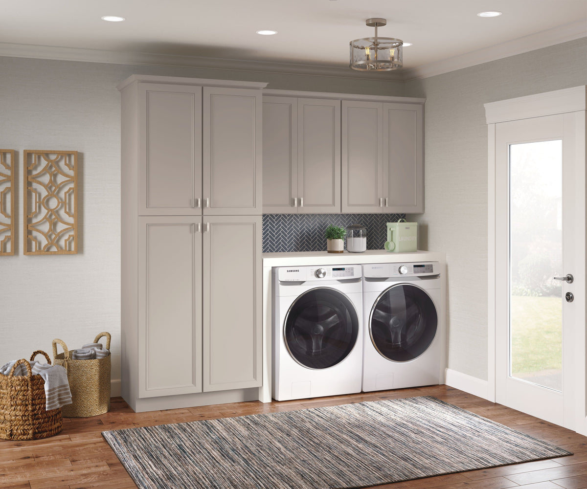 Diamond NOW Wintucket 18-in W x 35-in H x 23.75-in D Cloud Gray 1-Drawer Base Fully Assembled Cabinet (Recessed Panel Square Style)