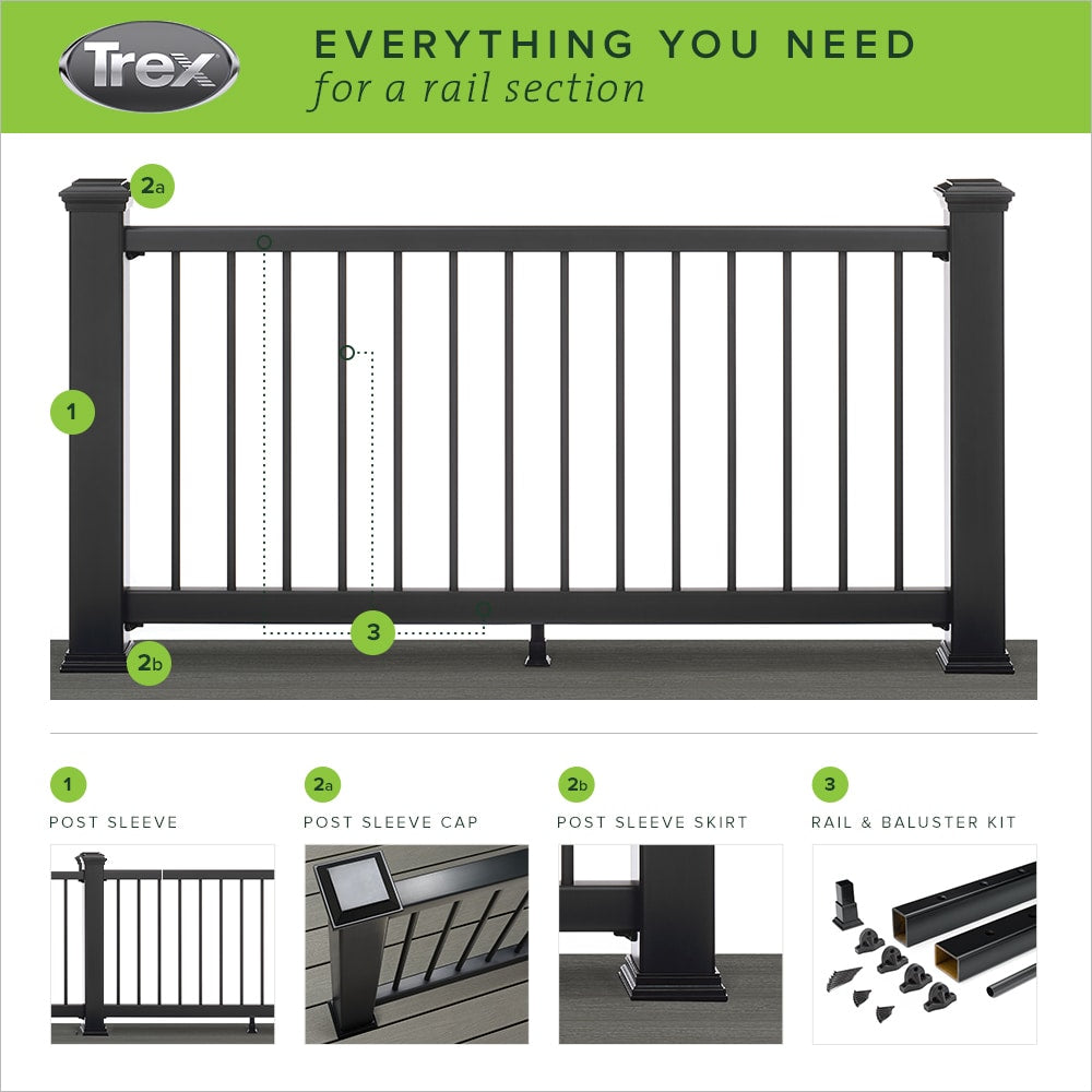 Trex Enhance 6-ft x 42-in Charcoal Black Composite Deck Rail Kit
