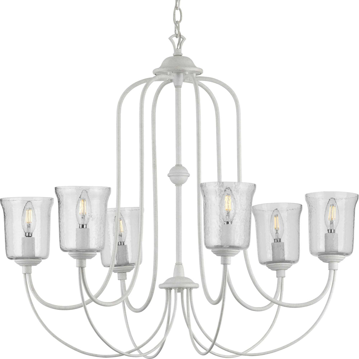 Progress Lighting Bowman 6-Light White Coastal Chandelier