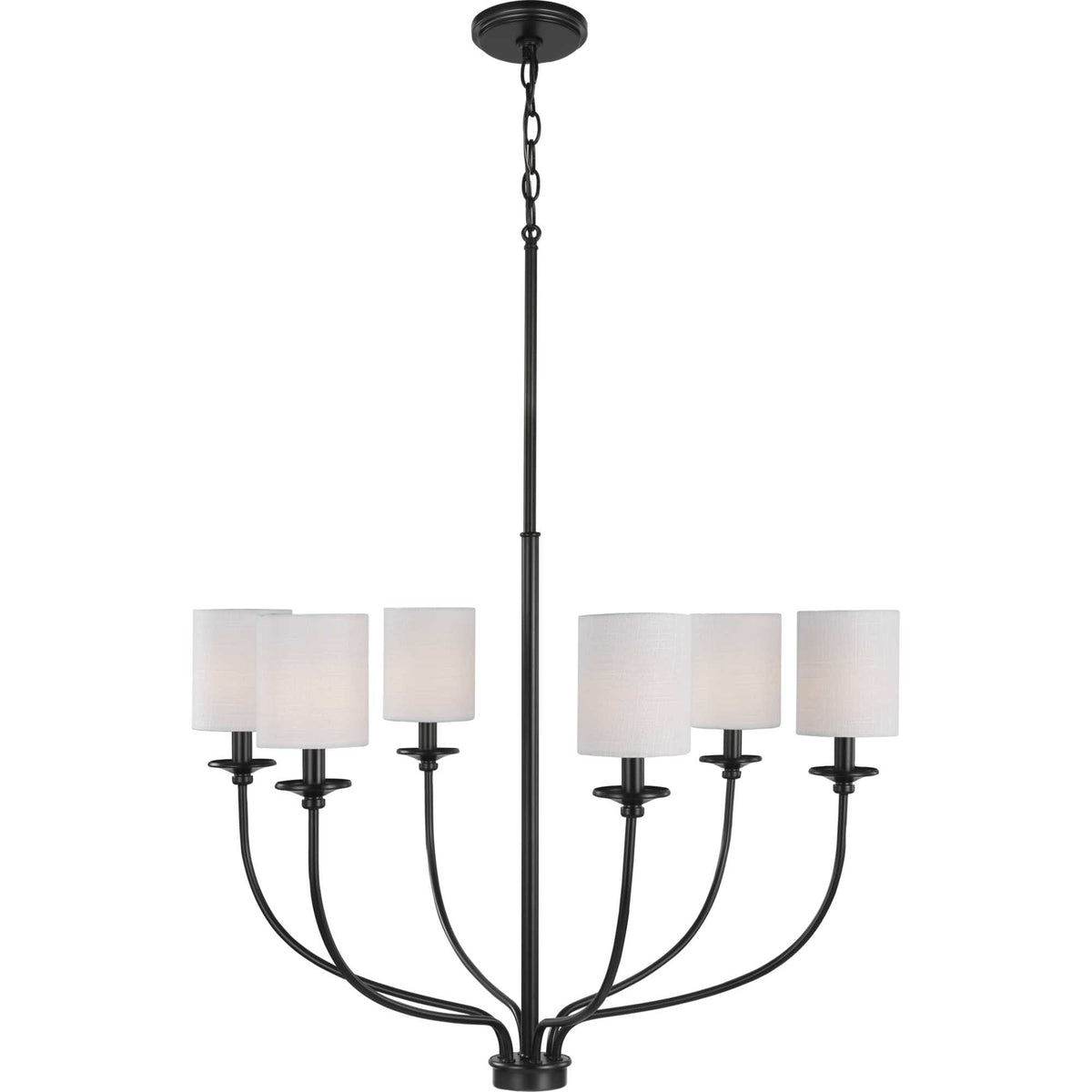 Progress Lighting Bonita 6-Light Matte Black Transitional Chandelier