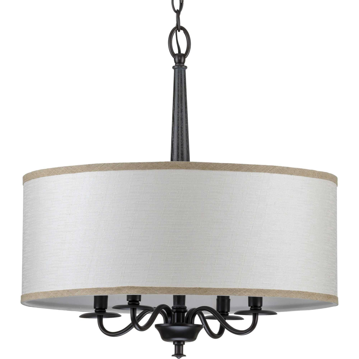 Progress Lighting Durrell 4-Light Matte Black Coastal Chandelier
