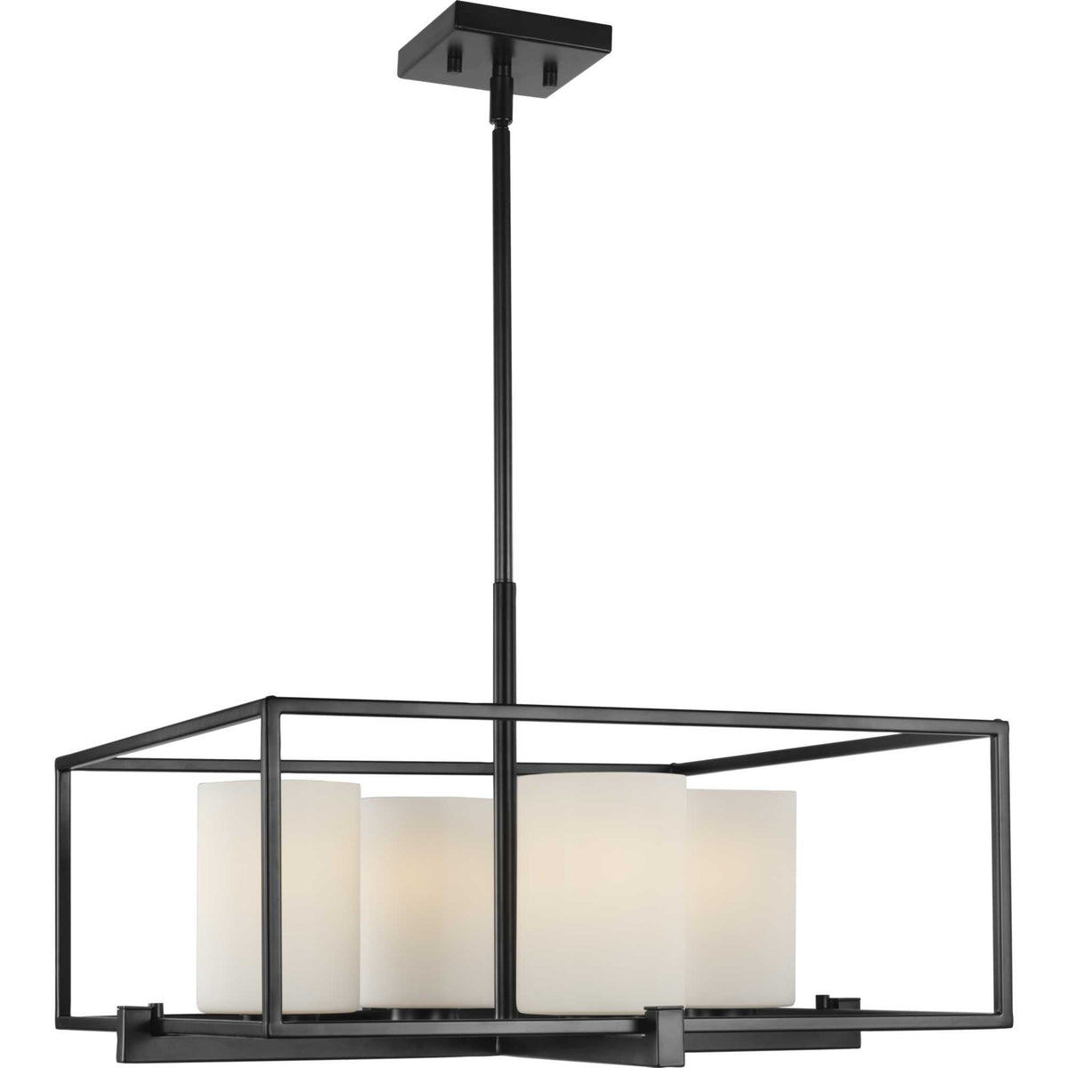 Progress Lighting Chadwick 4-Light Matte Black Modern/Contemporary Chandelier