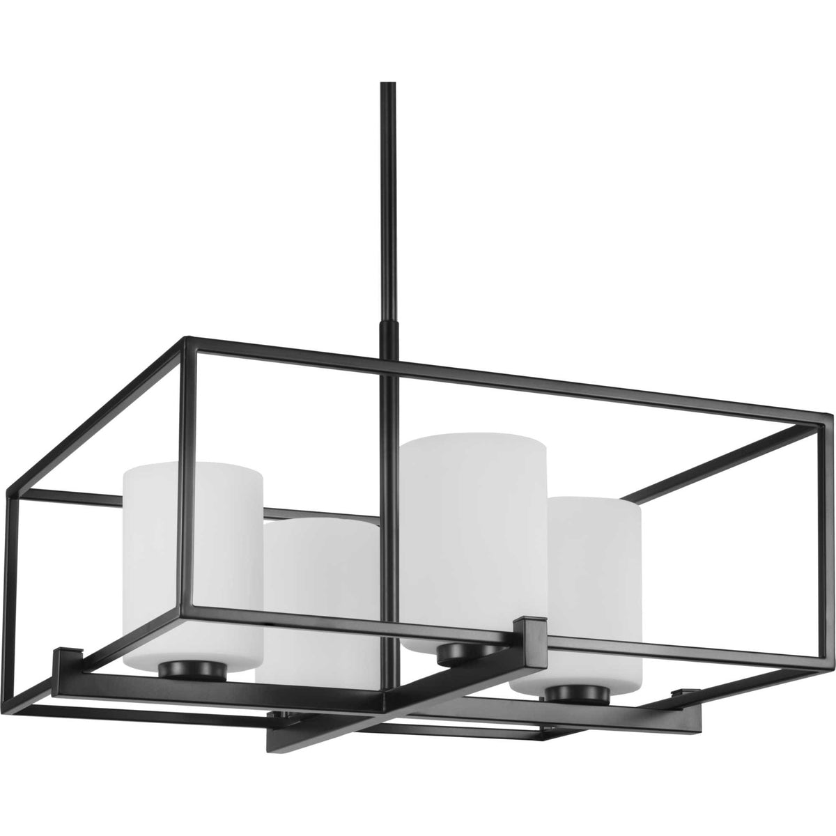 Progress Lighting Chadwick 4-Light Matte Black Modern/Contemporary Chandelier