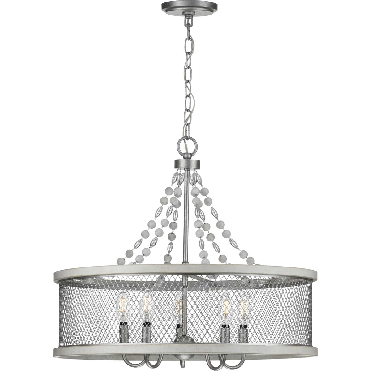 Progress Lighting Austelle 5-Light Gray Farmhouse Chandelier