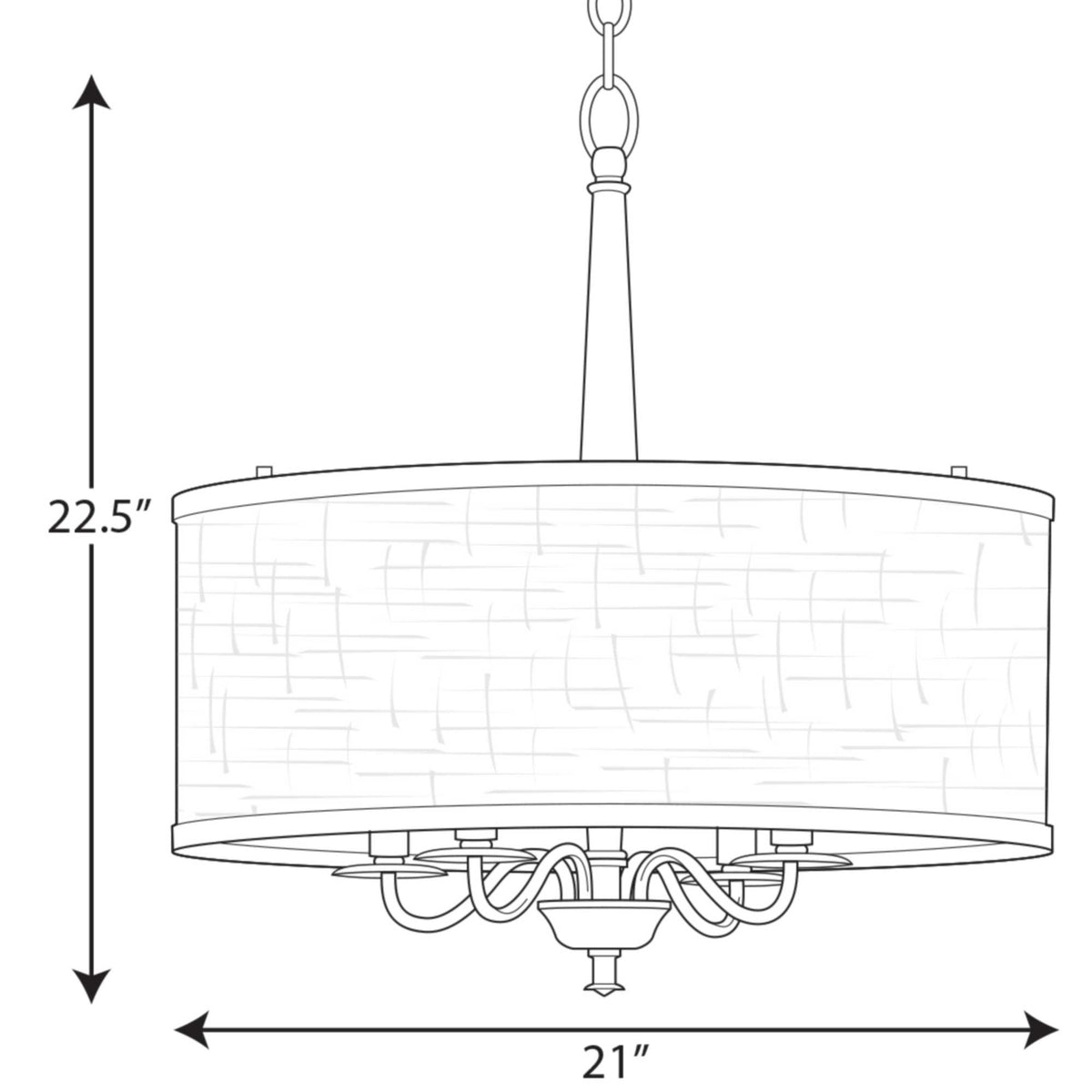Progress Lighting Durrell 4-Light Brushed Nickel Coastal Chandelier