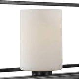 Progress Lighting Chadwick 3-Light Black Traditional Etched Glass Linear Large Hanging Kitchen Island Light