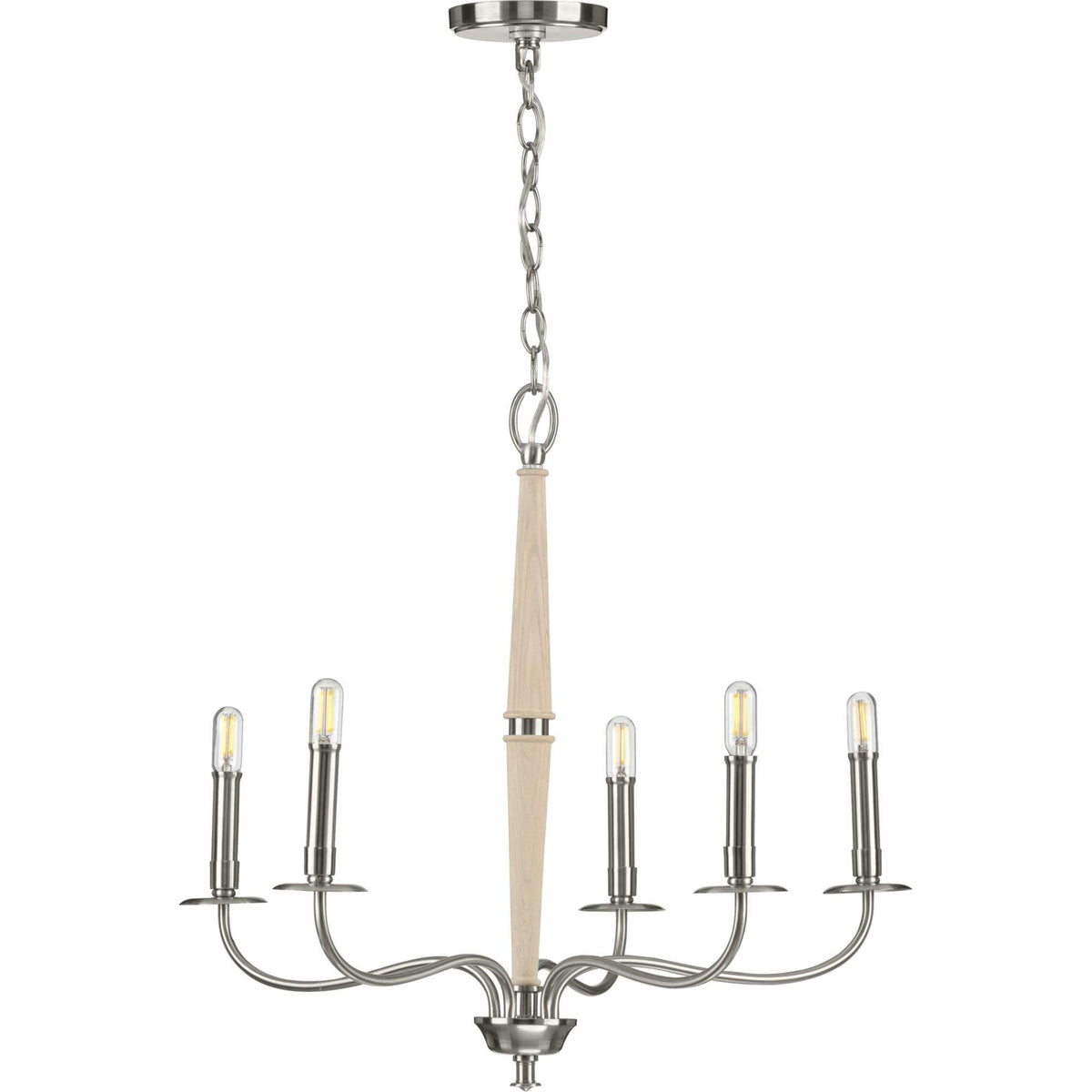 Progress Lighting Durrell 5-Light Brushed Nickel Coastal Chandelier