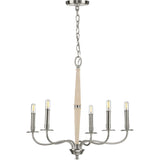 Progress Lighting Durrell 5-Light Brushed Nickel Coastal Chandelier