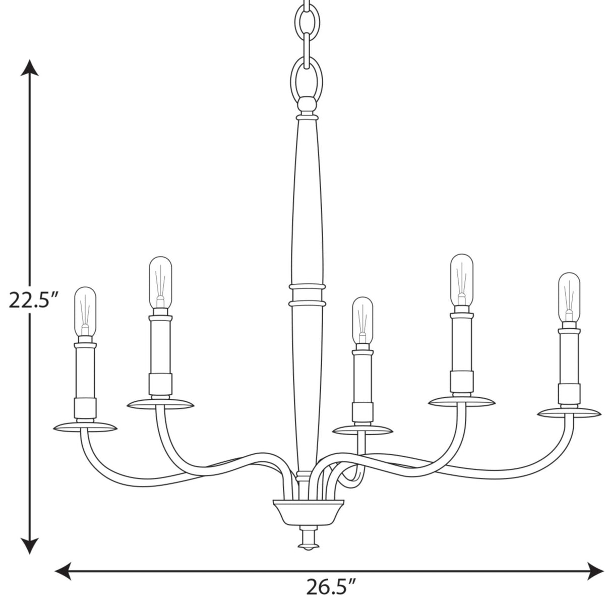 Progress Lighting Durrell 5-Light Brushed Nickel Coastal Chandelier