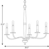Progress Lighting Durrell 5-Light Brushed Nickel Coastal Chandelier