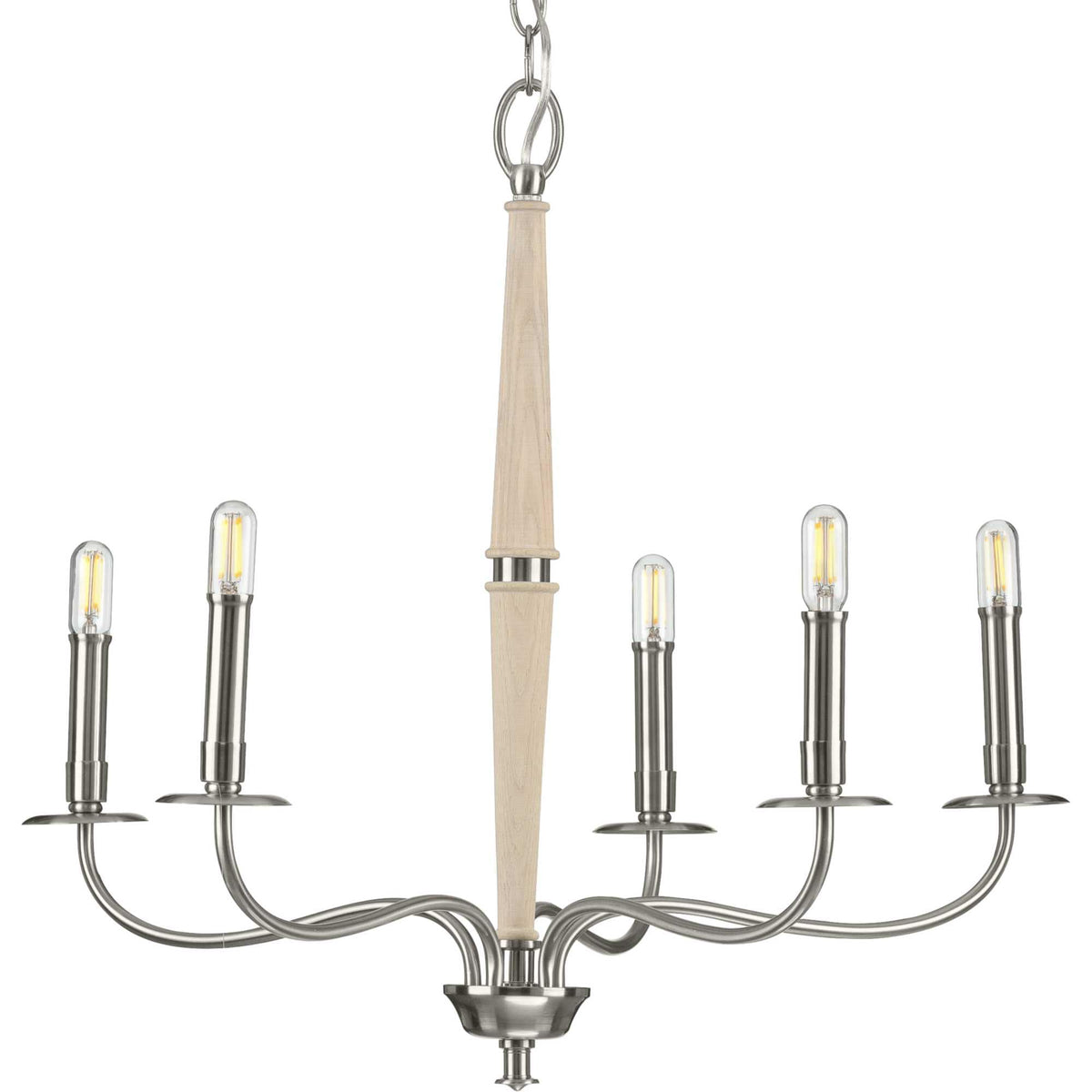Progress Lighting Durrell 5-Light Brushed Nickel Coastal Chandelier