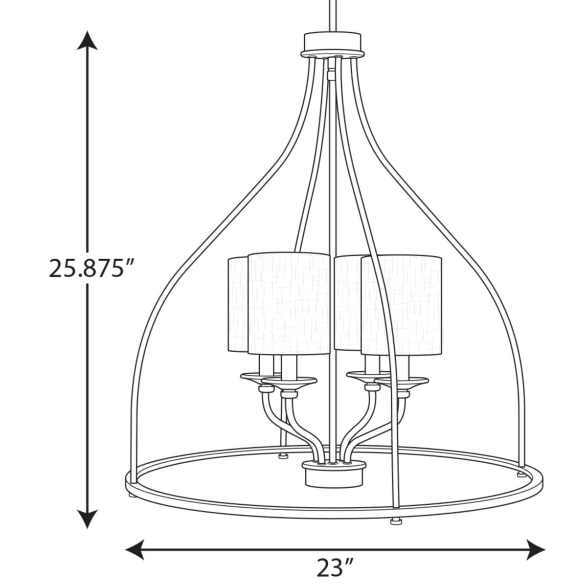Progress Lighting Bonita 4-Light Matte Black Transitional Chandelier