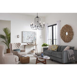 Progress Lighting Bowman 6-Light Matte Black Coastal Chandelier