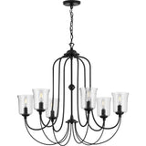 Progress Lighting Bowman 6-Light Matte Black Coastal Chandelier