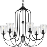 Progress Lighting Bowman 6-Light Matte Black Coastal Chandelier