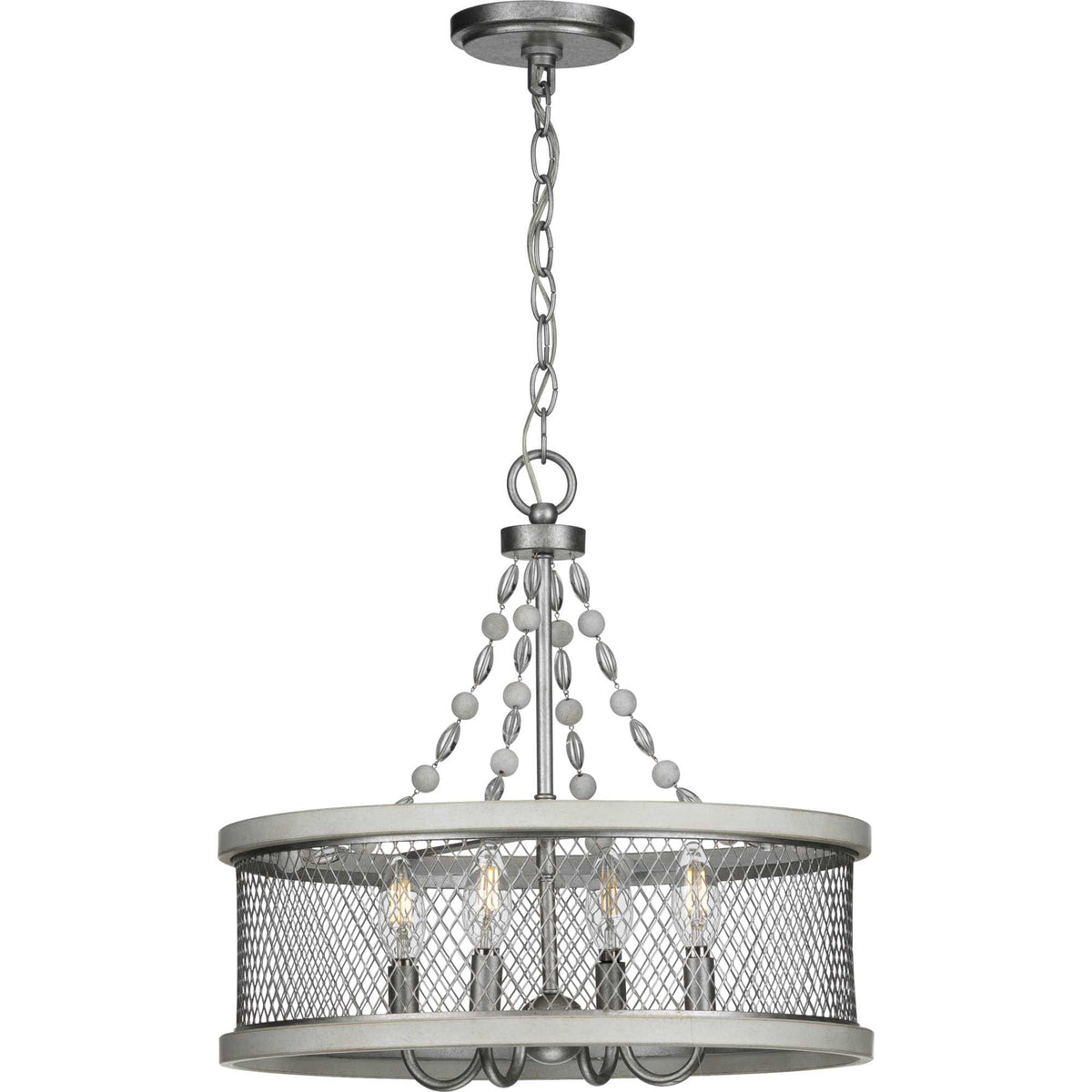 Progress Lighting Austelle 4-Light Gray Farmhouse Chandelier