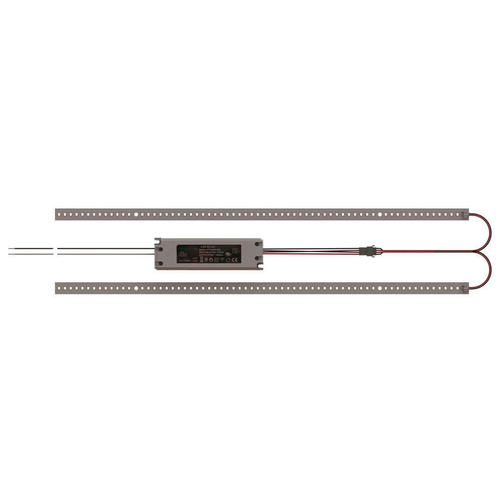 RKS 4 ft. 118-Watt Equivalent Integrated LED White Magnetic Strip Retrofit Kit 5000K (Case of 20) - Super Arbor
