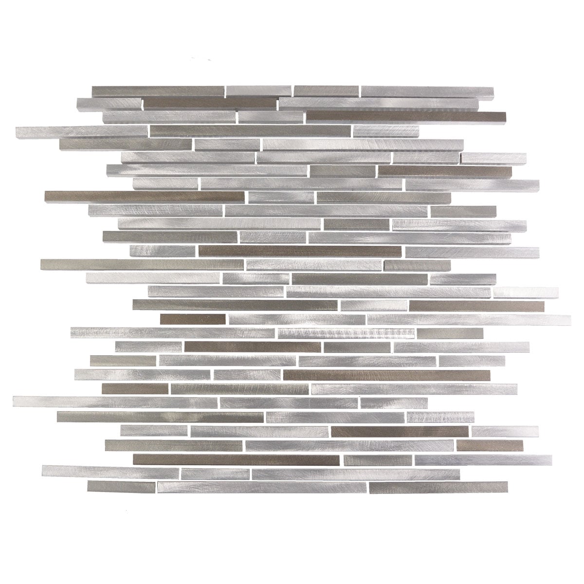Abolos City Lights San francisco gray 12-in x 12-in Brushed Metal Brick look Linear Mosaic Wall Tile product image