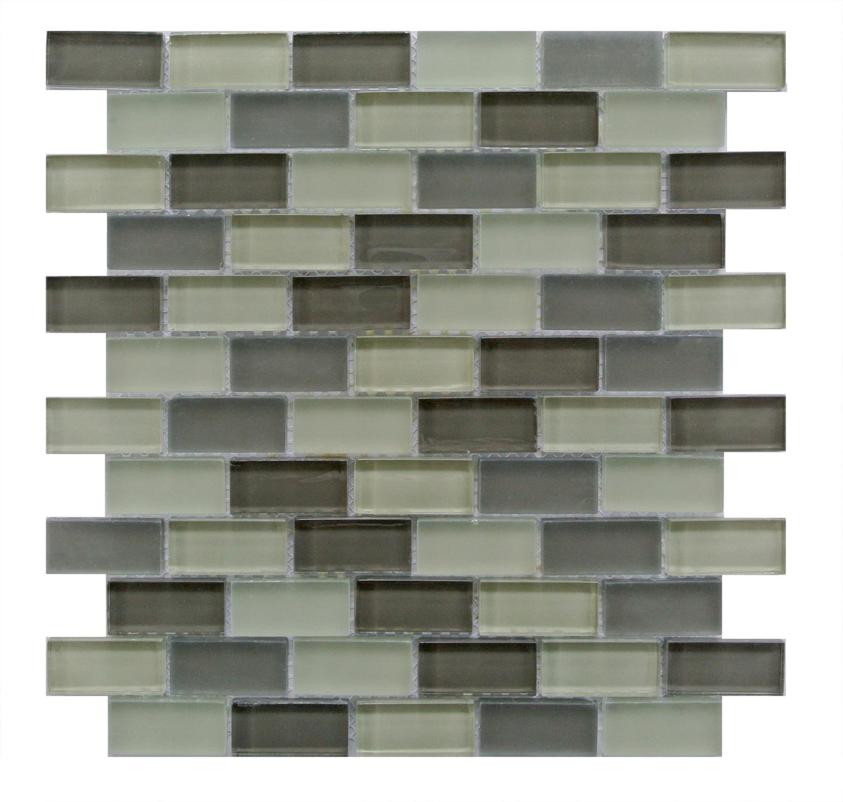 Abolos Free Flow Gray 12-in x 12-in Multi-finish Glass Brick look Mosaic Floor and Wall Tile product image