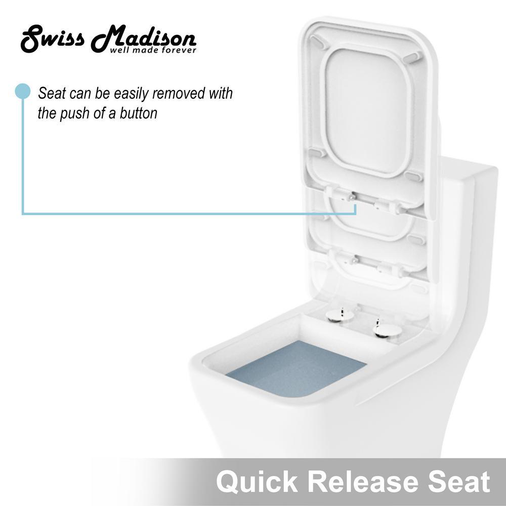 Concorde 1-Piece 0.8/1.28 GPF Dual Flush Square Elongated Toilet in White - Super Arbor