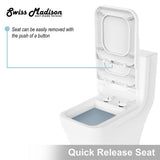 Concorde 1-Piece 0.8/1.28 GPF Dual Flush Square Elongated Toilet in White - Super Arbor