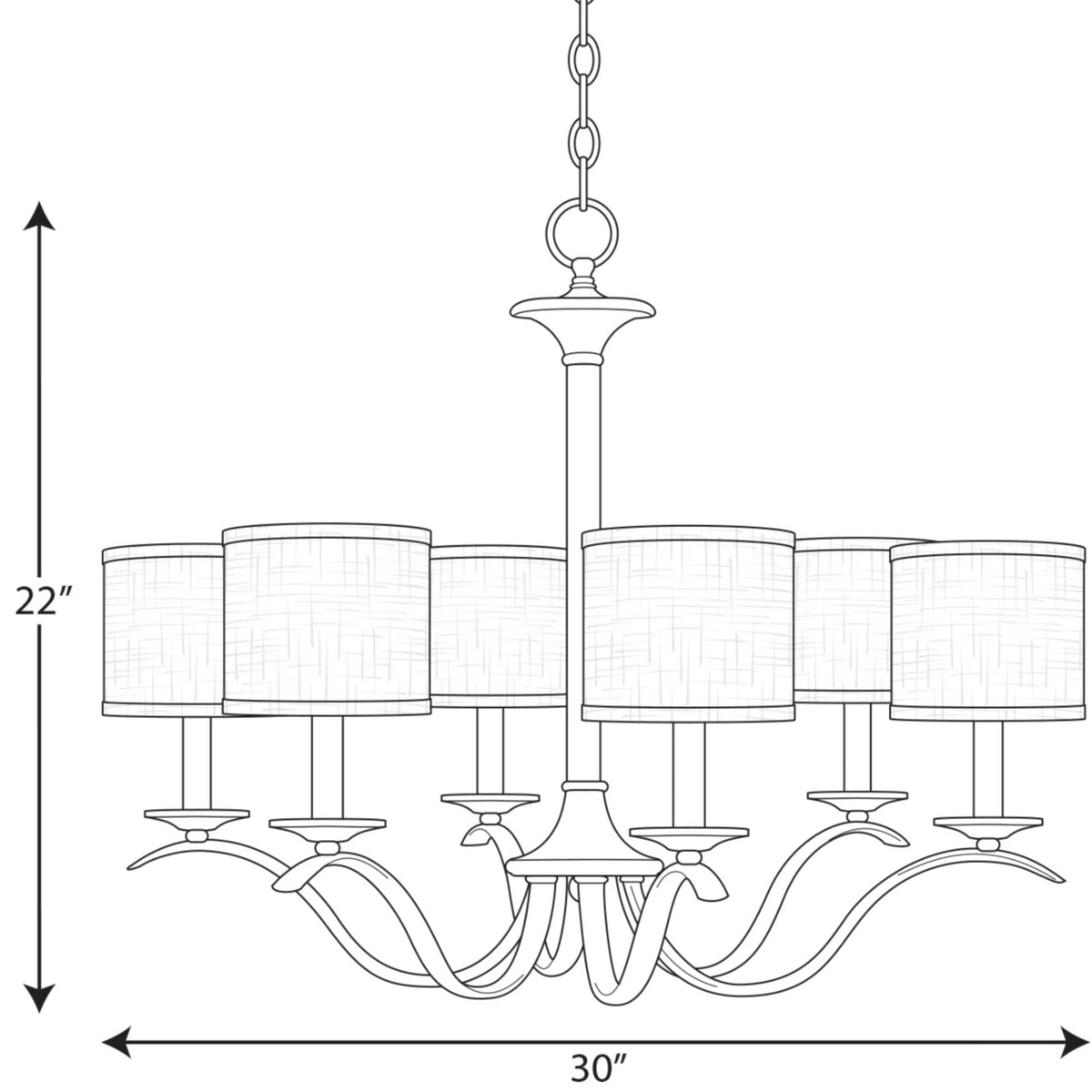 Progress Lighting Inspire 6-Light Antique Bronze Traditional Chandelier