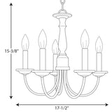 Progress Lighting Five Light 5-Light Antique Bronze Transitional Chandelier