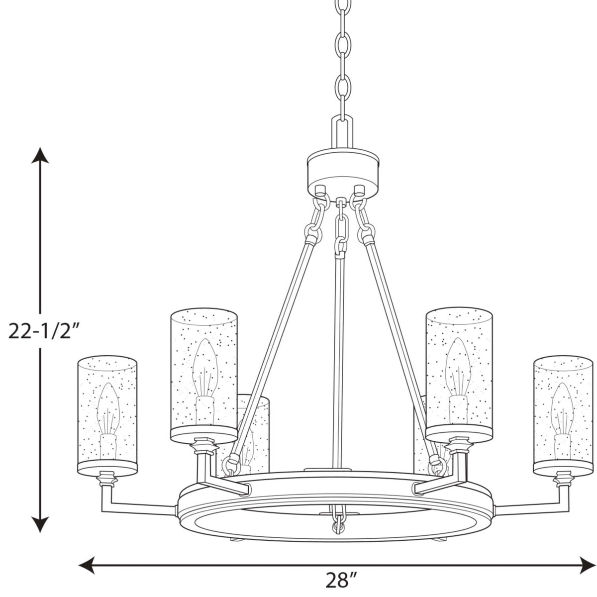 Progress Lighting Gresham 6-Light Black Transitional Chandelier