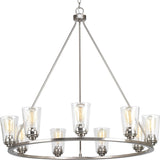 Progress Lighting Debut 9-Light Brushed Nickel Farmhouse Chandelier
